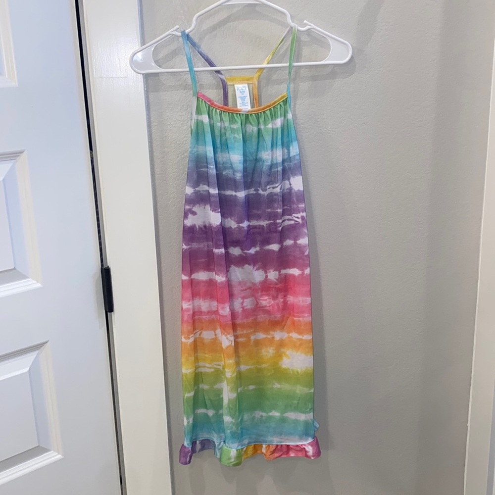 EUC The Childrens Place TCP Kids Girls Size XL 14 Pajama PJ Nightgown Rainbow